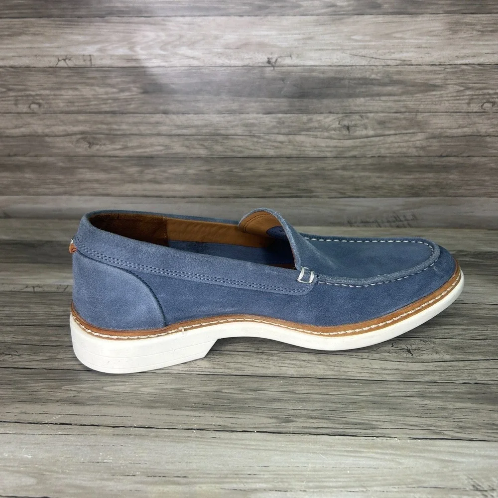 Allen Edmonds Wilder Mens 7D Blue Suede Venetian Slip-On Loafers‎